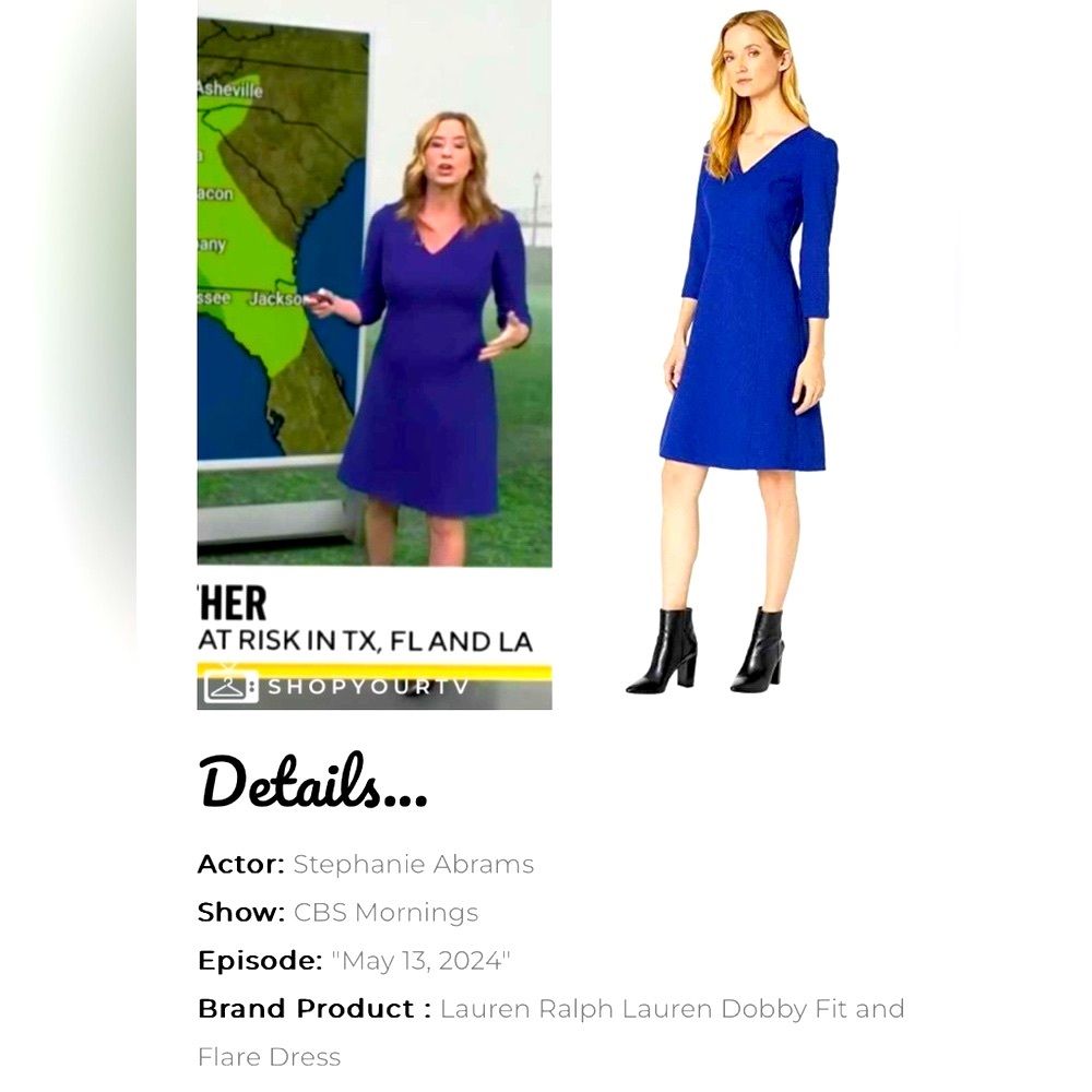 NWT Ralph Lauren blue fit & flare dress size 16